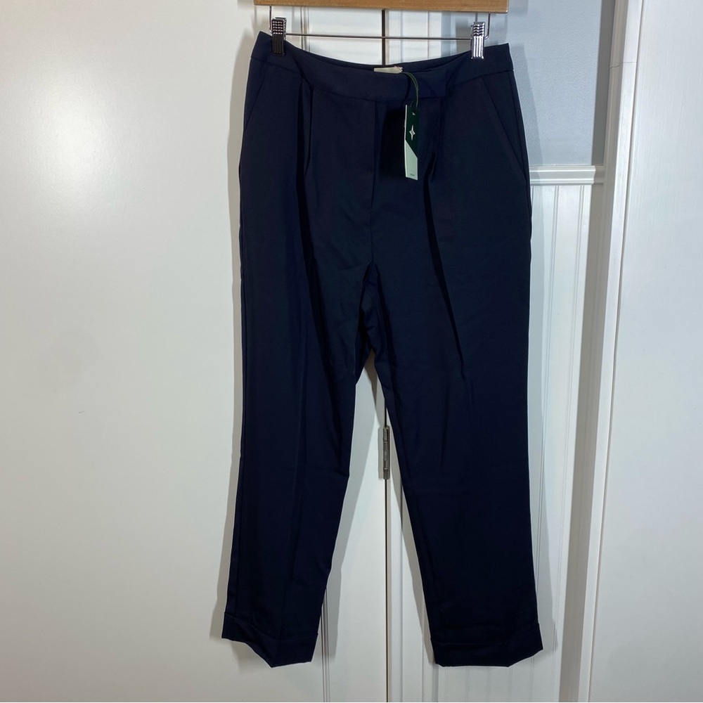 TUCKERNUCK navy Pleated Duncan Trouser size 6 NWT workwear office career preppy - Picture 2 of 8